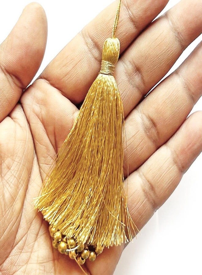 Adikala Pack of 10 Fancy Silk Tassels with Zari Bead Thread Latkan for Perfect Embellishments for Suit, Kurti, Gown, Saree, Blouse, Dupatta, Lehenga & Jewelry, DIY Art & Craft 10CM (Multi Color) - Image 3